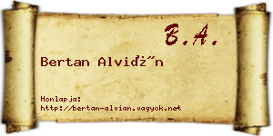 Bertan Alvián névjegykártya